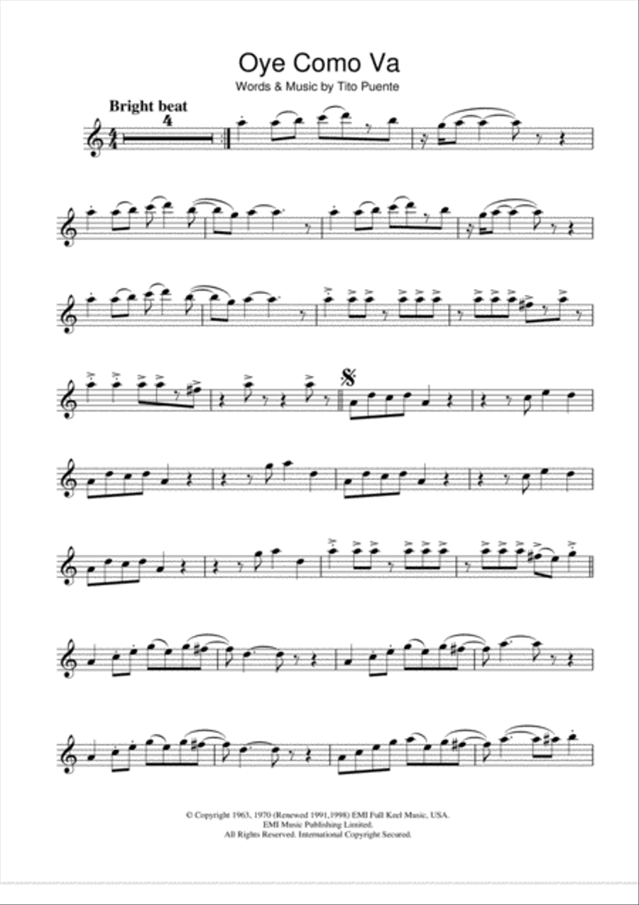 Oye Como Va Flute Solo scores gallery preview page 1