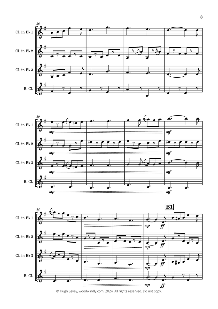 The Liberty Bell arranged for Clarinet Quartet Clarinet Quartet scores gallery preview page 5