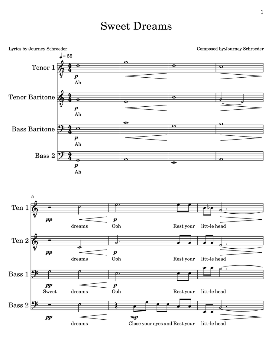 Sweet Dreams TTBB scores gallery preview page 1