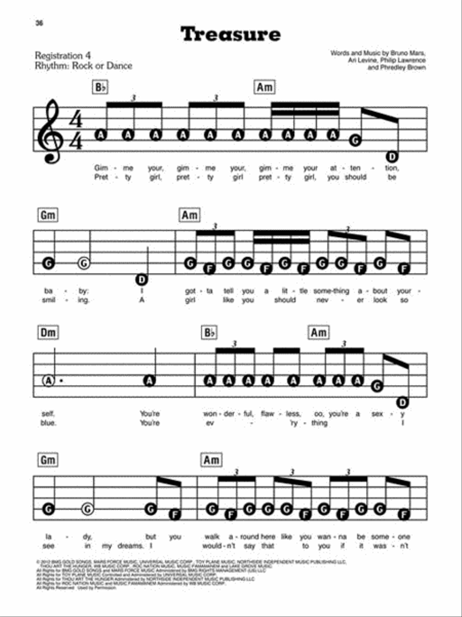 Bruno Mars Electronic Keyboard scores gallery preview page 4