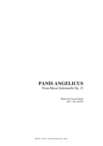 FRANCK - PANIS ANGELICUS - For Alto and Organ image number null