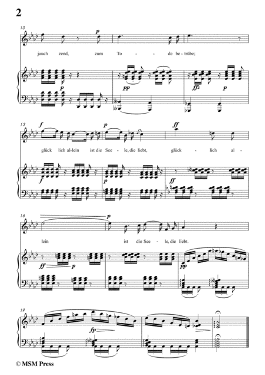 Schubert-Klärchens Lied,Love,D.210,in A flat Major,for Voice&Piano Voice scores gallery preview page 4