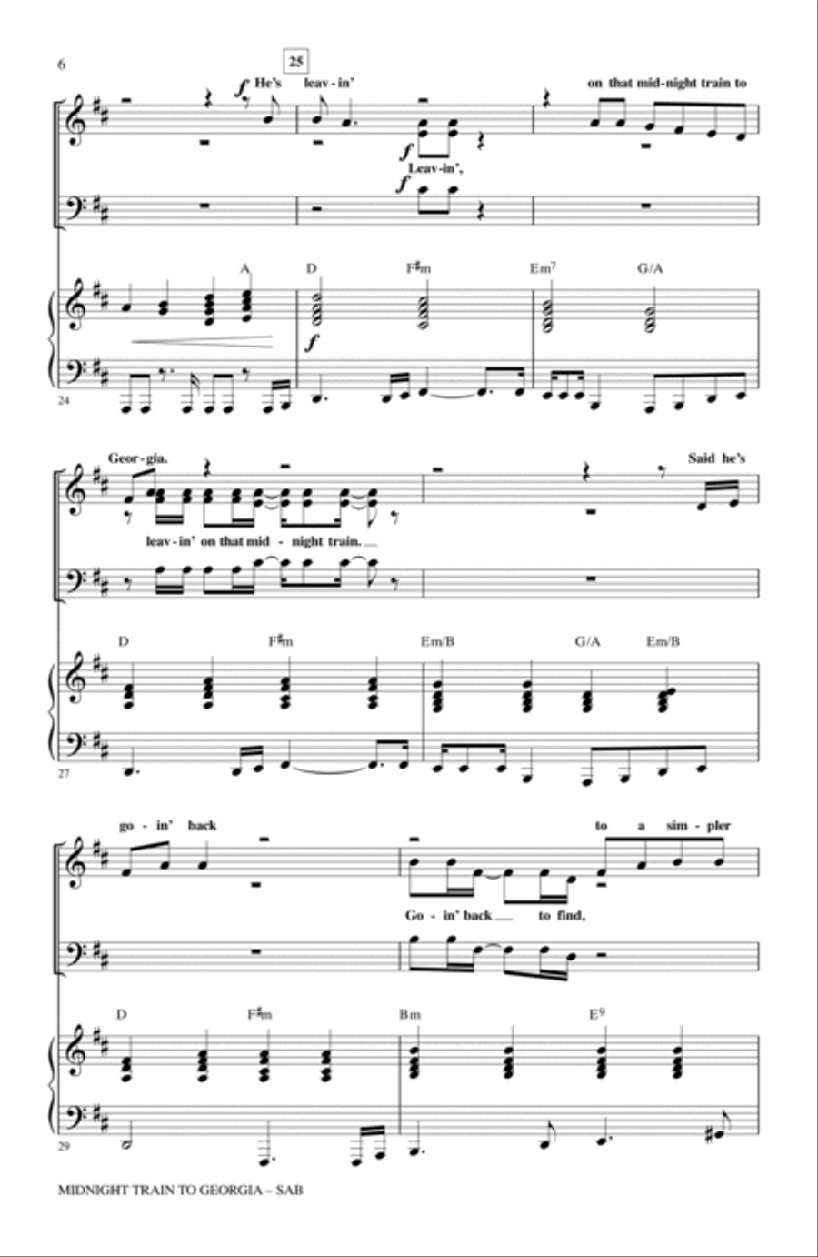 Midnight Train To Georgia 3-Part scores gallery preview page 4