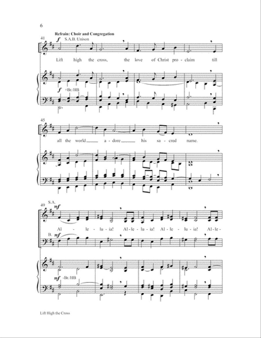 Lift High the Cross-SAB-Digital Download 3-Part scores gallery preview page 6