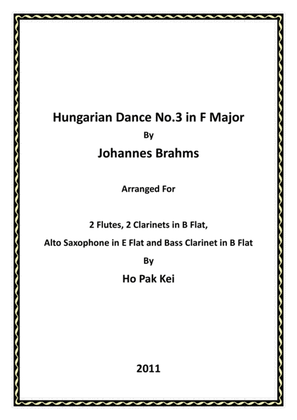 Hungarian Dance No.3 in F Major for woodwind ensemble