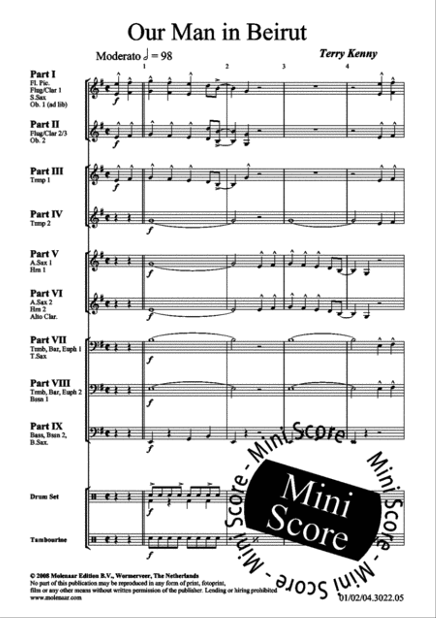 Our Man in Beirut Fanfare Band scores gallery preview page 5