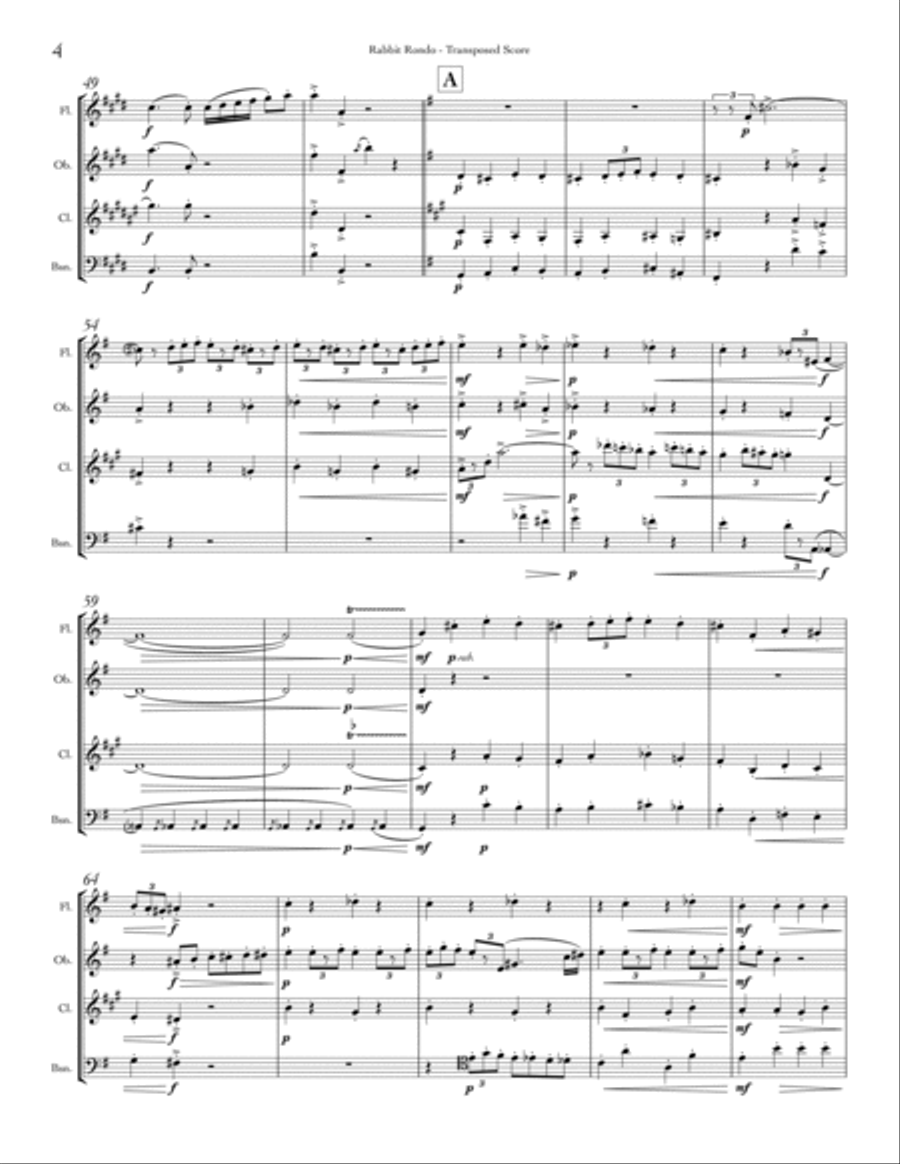 Rabbit Rondo Rabbit Rondo Woodwind Quartet scores gallery preview page 6