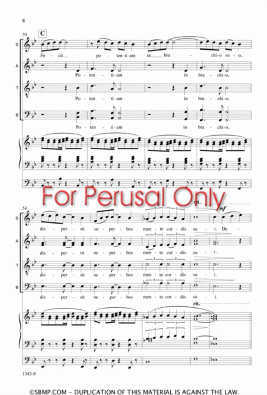 Fecit potentiam - SATB Octavo 4-Part scores gallery preview page 7