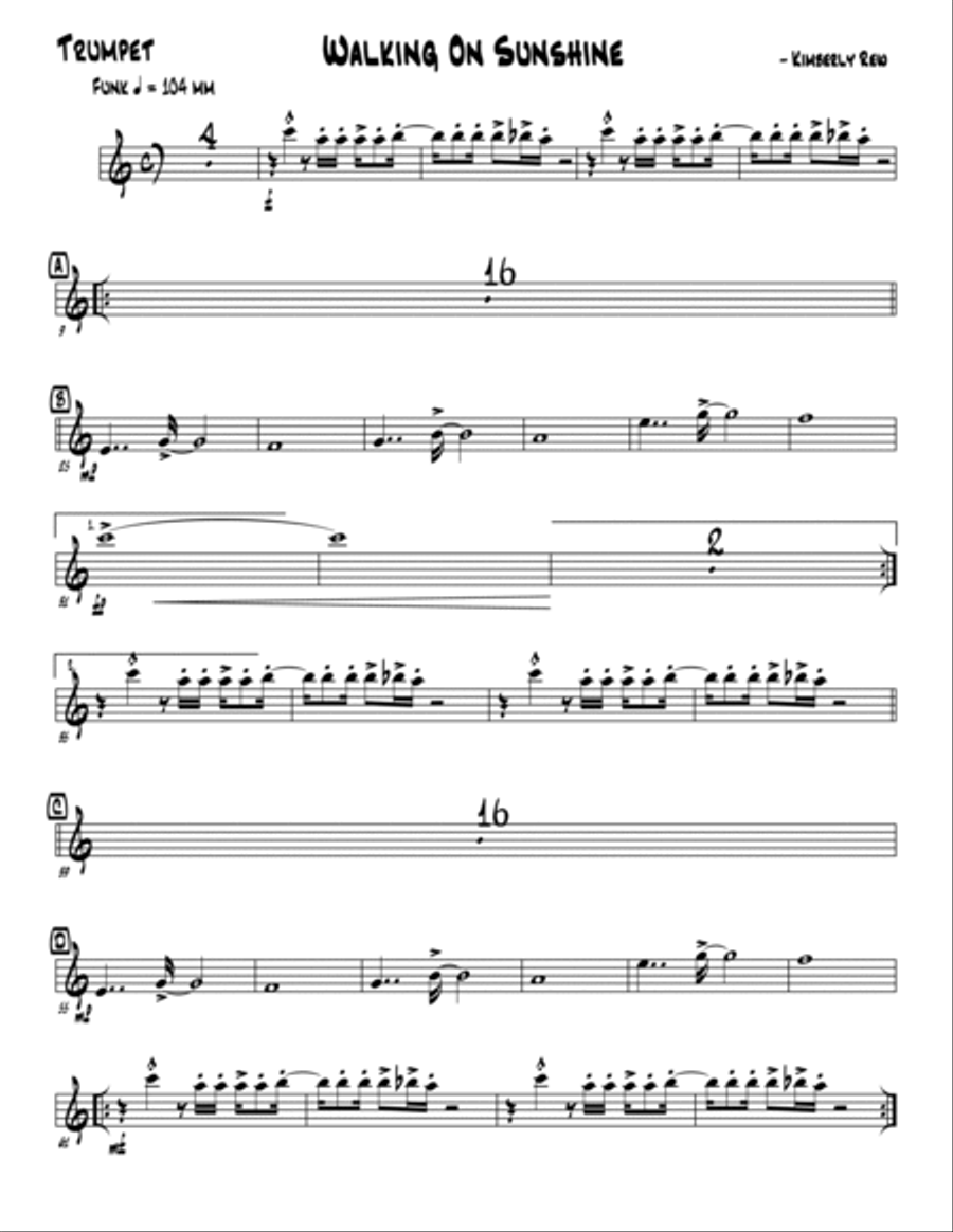 Walking On Sunshine Walking On Sunshine Jazz Ensemble scores gallery preview page 6