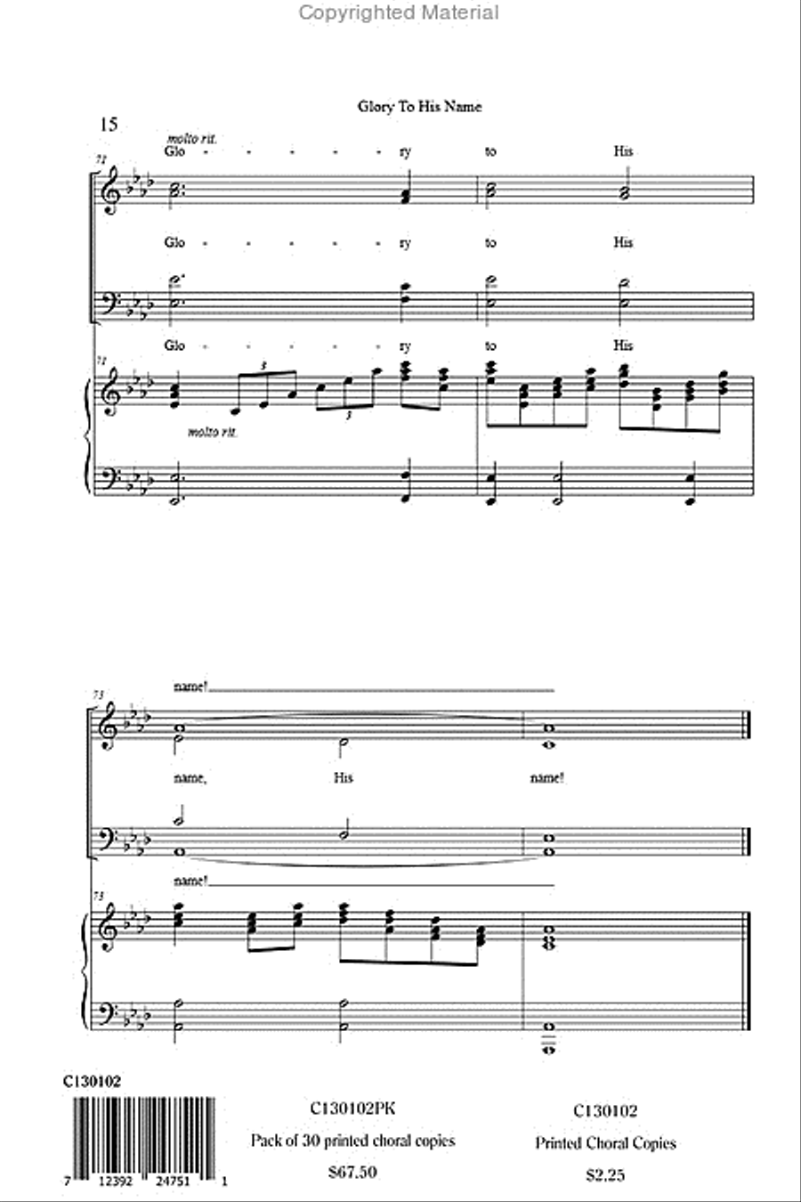 Glory To His Name Glory To His Name 4-Part scores gallery preview page 17