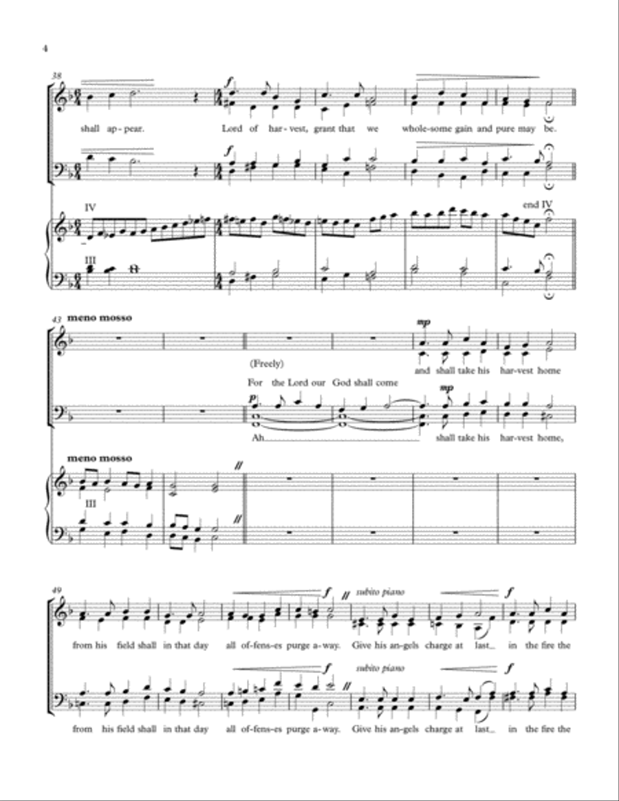 Come Ye Thankful People, Come 4-Part scores gallery preview page 4
