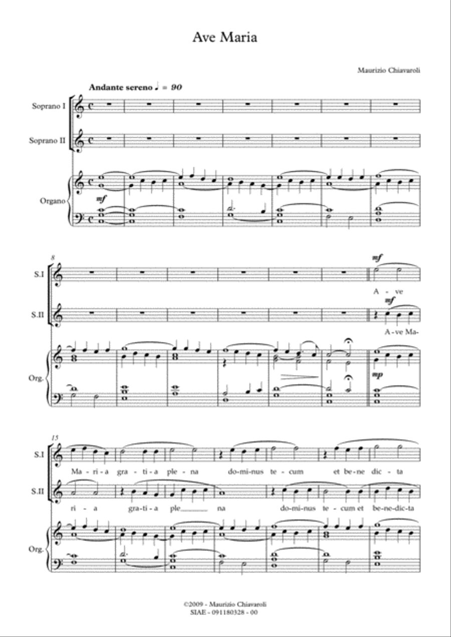 Ave Maria Vocal Duet scores gallery preview page 1