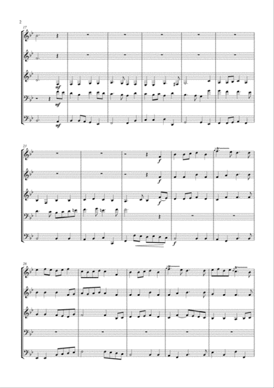 Prelude to a Te Deum for brass quintet Brass Quintet scores gallery preview page 3