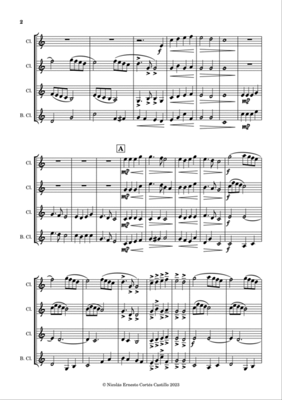 17 Christmas Carols for Clarinet Quartet Clarinet Quartet scores gallery preview page 3