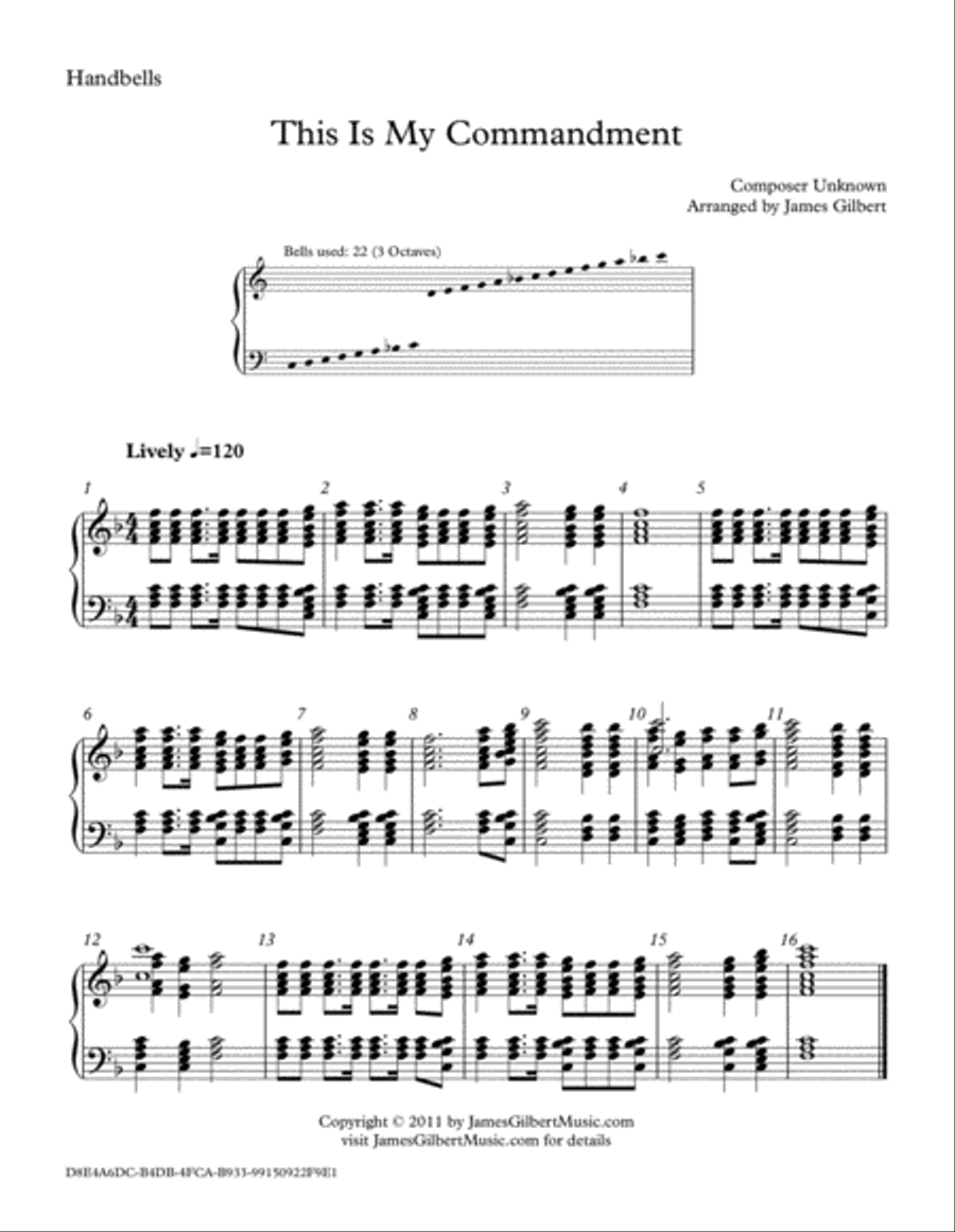 This Is My Commandment Handbell Choir scores gallery preview page 1