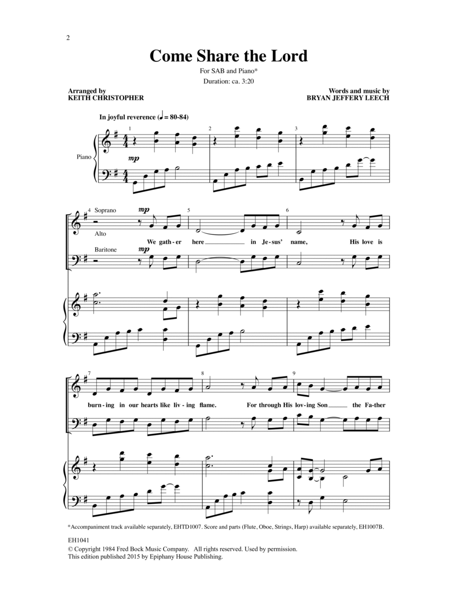 Come Share the Lord Come Share the Lord 3-Part scores gallery preview page 1