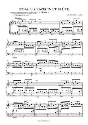 Book cover for Bach - Siciliano for piano solo BWV 1031