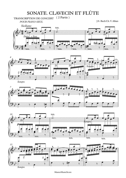 Bach - Siciliano for piano solo BWV 1031 image number null