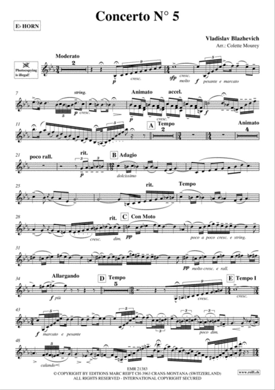 Concerto No. 5 Concerto No. 5 Horn scores gallery preview page 2
