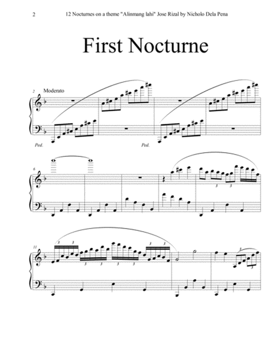 Jose Rizal "12 Nocturnes" on a theme Alin mang Lahi piano arrangements by Nicholo Dela Pena image number null