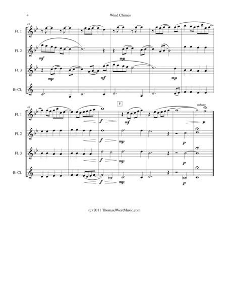 Wind Chimes (Flute & Clarinet Quartet - Grade 1.5) image number null
