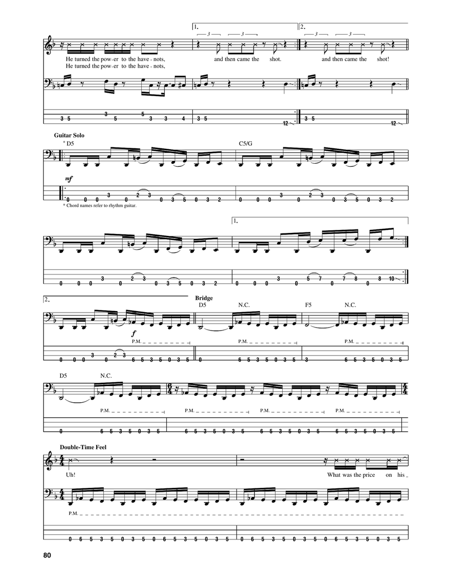 Wake Up Bass Guitar Tablature scores gallery preview page 4