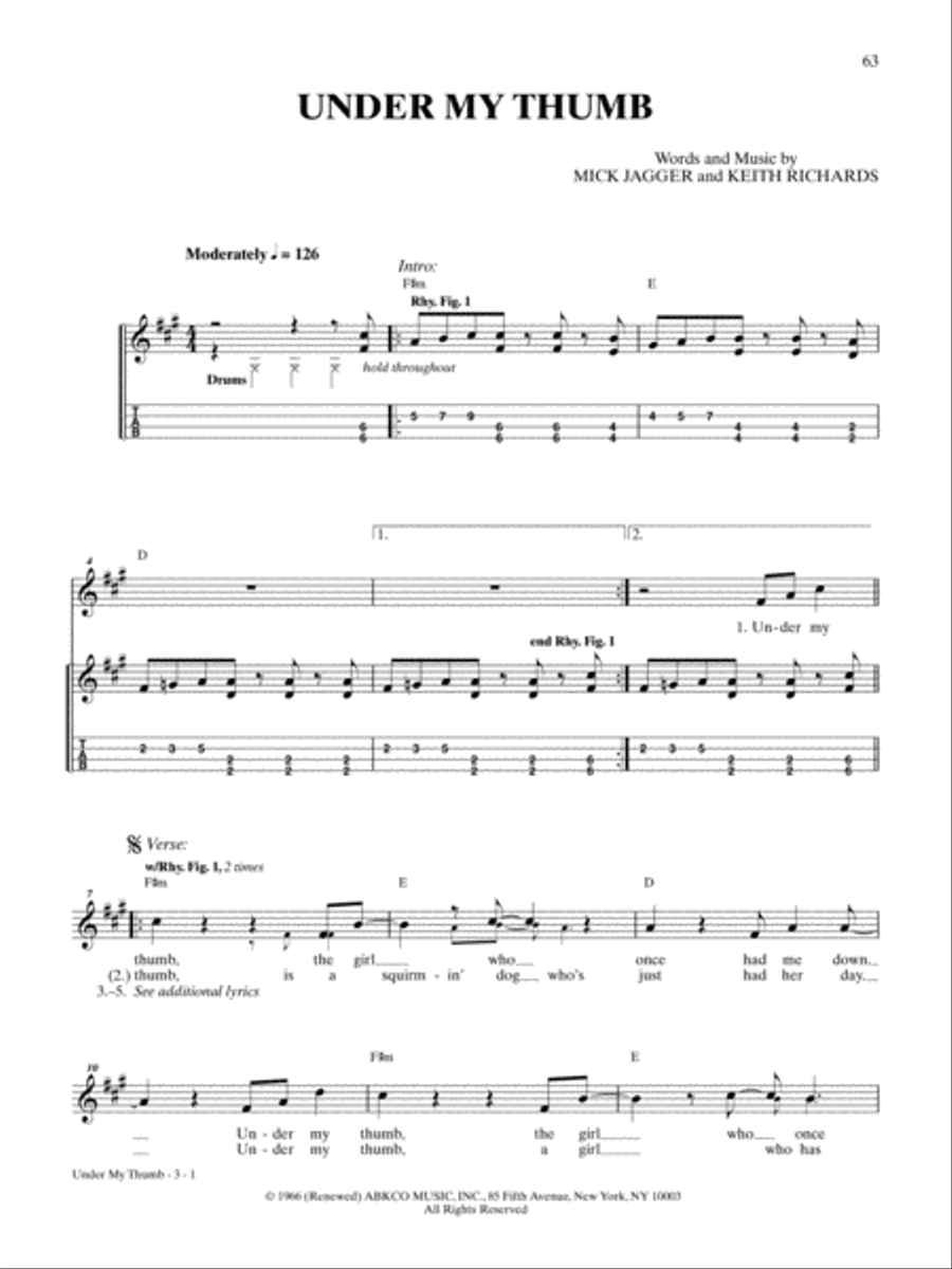 Under My Thumb Under My Thumb Ukulele scores gallery preview page 1