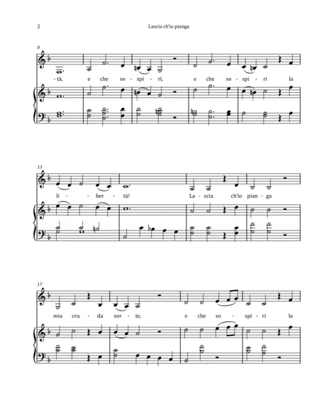 Lascia Ch'io Pianga by Händel - Contralto & Piano in F Major image number null