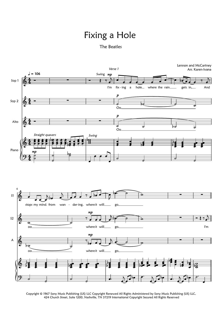 Fixing A Hole SSA scores gallery preview page 1