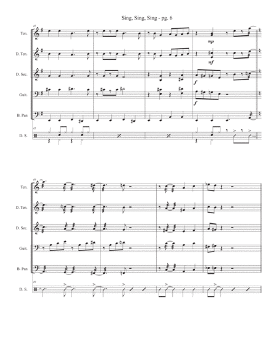 Sing, Sing, Sing Percussion Ensemble scores gallery preview page 6