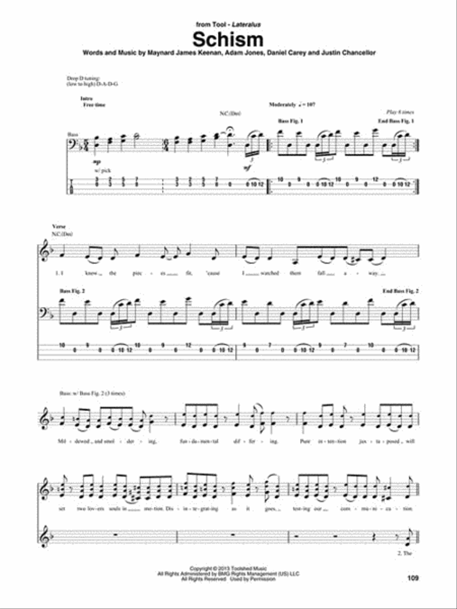 Best of Bass Tab Bass Guitar Tablature scores gallery preview page 6