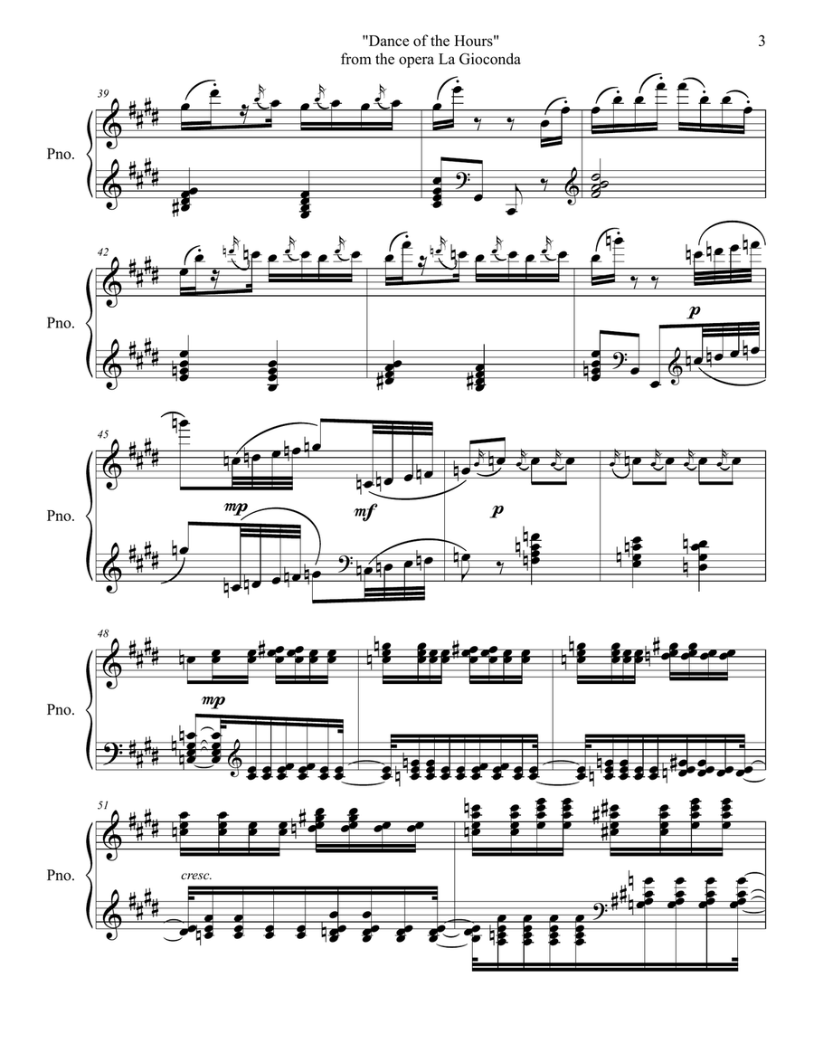 Dance of the Hours Piano Solo scores gallery preview page 4