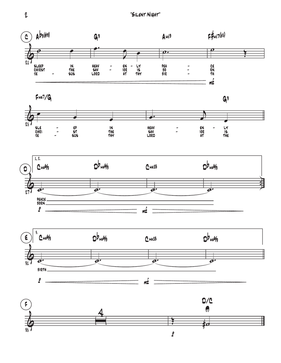 Silent Night - Vocal & Piano (C Major) Piano, Vocal scores gallery preview page 2
