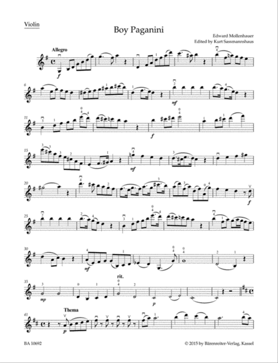 The Boy Paganini for Violin and Piano Violin Solo scores gallery preview page 2