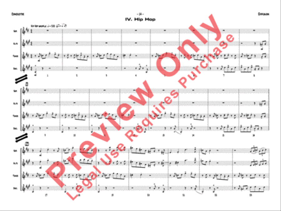 Diffusion for Sax Quartet Small Ensemble scores gallery preview page 17