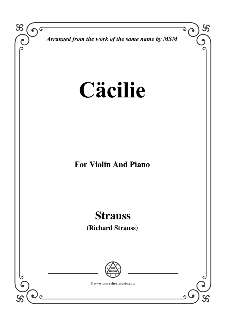 Richard Strauss-Cäcilie, for Violin and Piano
