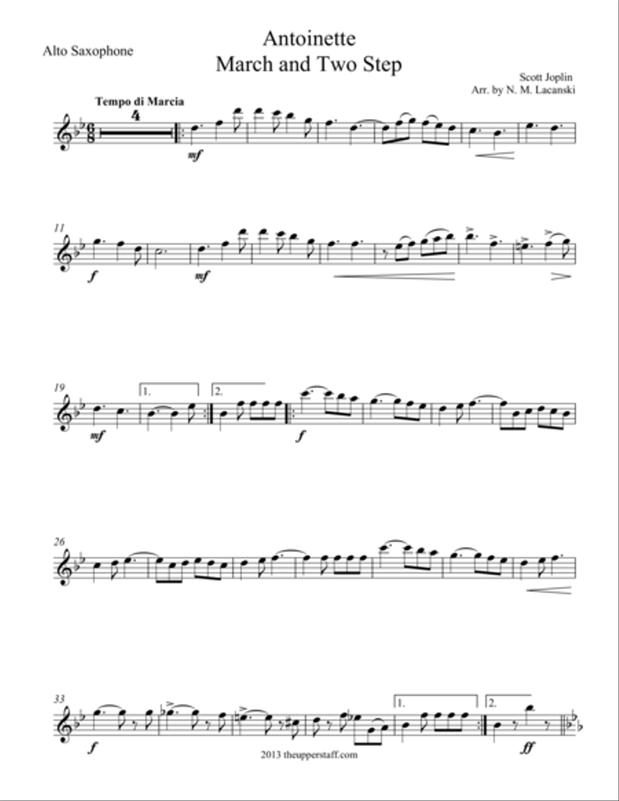 Antoinette Alto Saxophone scores gallery preview page 1