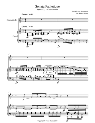 Book cover for Sonata Pathetique, Op 13, 1st Movement