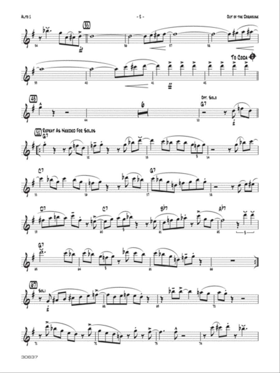 Out of the Doghouse: E-flat Alto Saxophone Jazz Ensemble scores gallery preview page 2