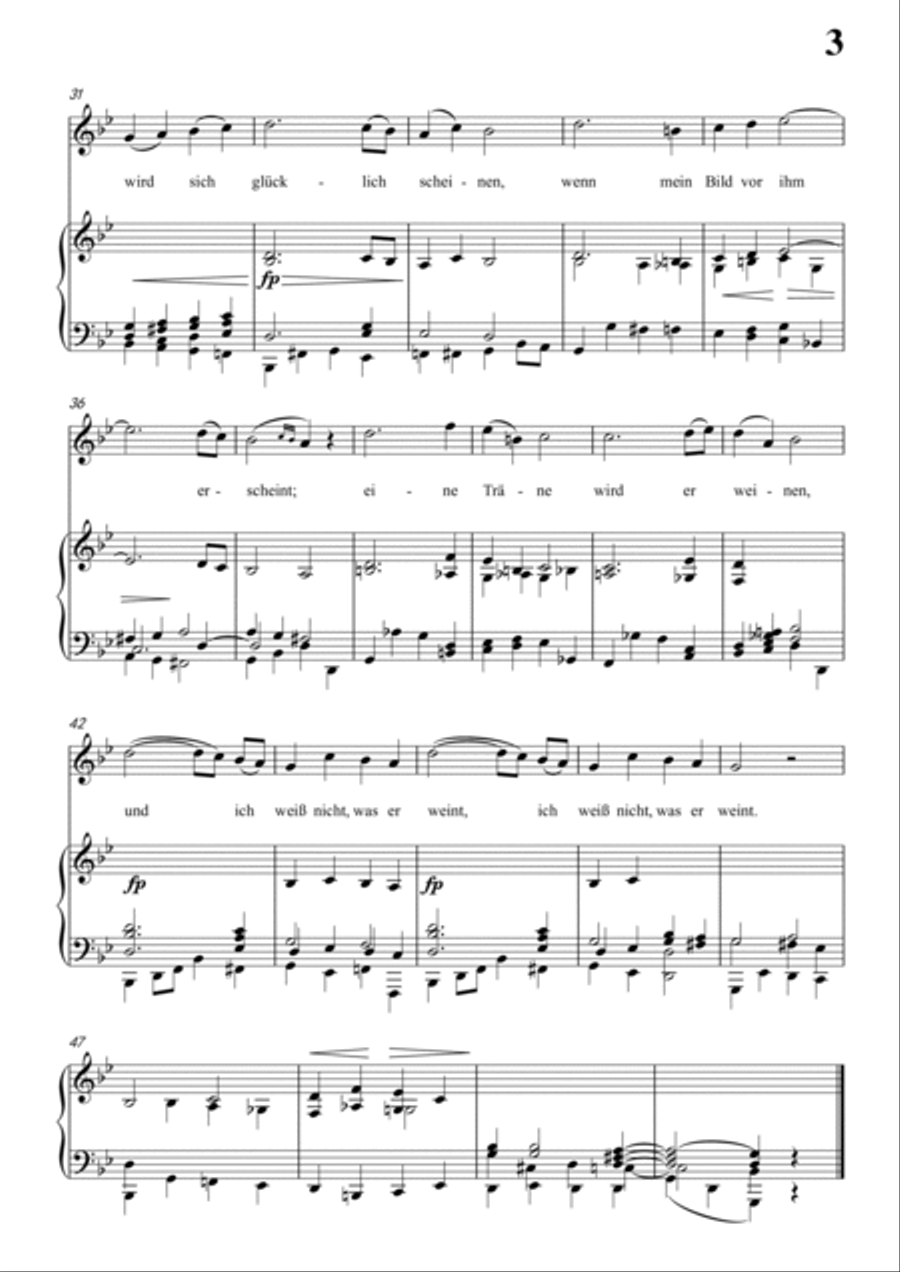 Schubert-An die Türen will ich schleichen Op.12 No.3 ing minor,for Vocal and Piano Voice scores gallery preview page 4