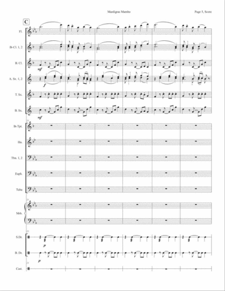 Mardigras Mambo Mardigras Mambo Concert Band scores gallery preview page 5
