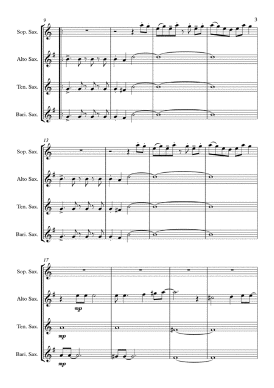 Africa Africa Saxophone Quartet scores gallery preview page 3
