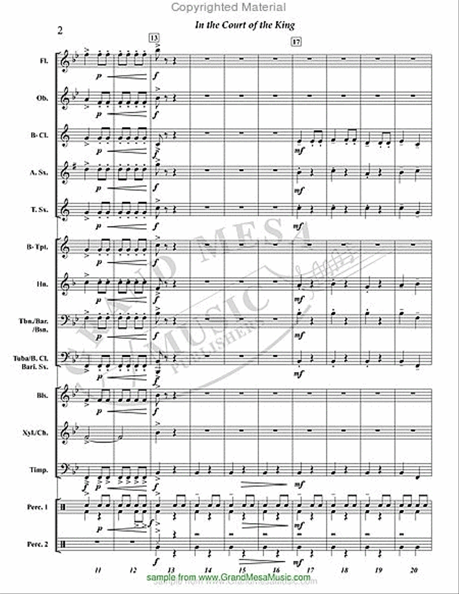 In the Court of the King Concert Band scores gallery preview page 3