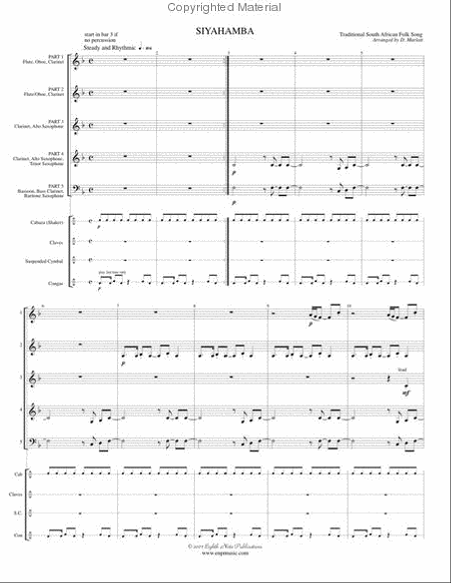 Siyahamba Siyahamba Woodwind Ensemble scores gallery preview page 2