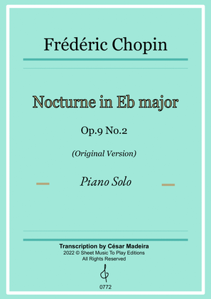Book cover for Nocturne in Eb major by Chopin - Piano Solo (Full Score)