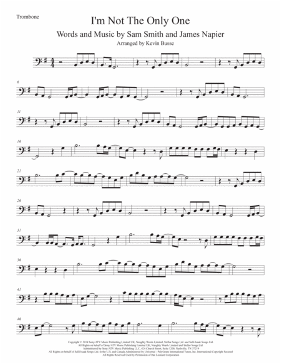 I'm Not The Only One Trombone Solo scores gallery preview page 1