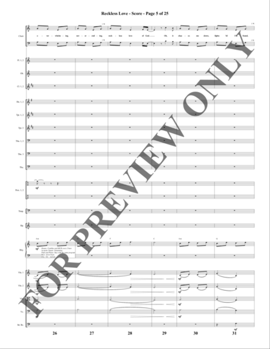 Reckless Love - Orchestration Choir scores gallery preview page 6
