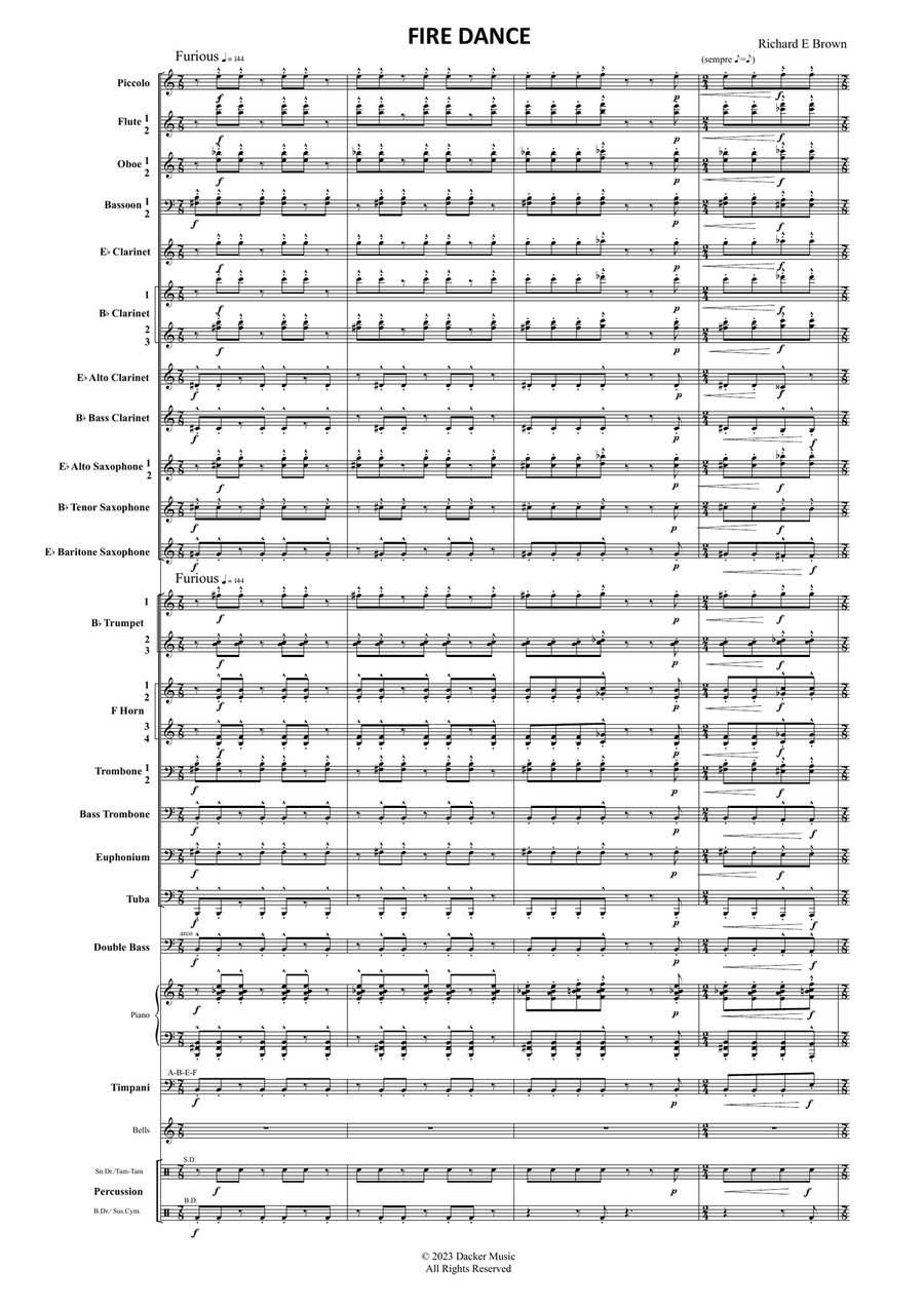 Fire Dance for Concert Band Concert Band scores gallery preview page 3