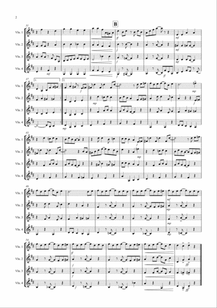 The Entertainer for Violin Quartet The Entertainer for Violin Quartet Violin Solo scores gallery preview page 2