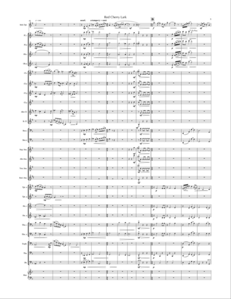 Red Cherry Lark (trumpet & concert band) Concert Band scores gallery preview page 5